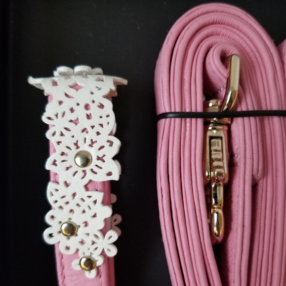 Oscar de la Renta dog collar and leash set new - Picture 6 of 13